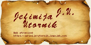 Jefimija Utornik vizit kartica